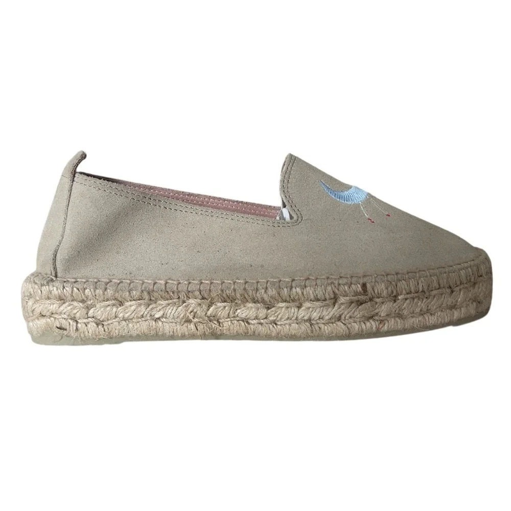 RARE Manebi Suede Espadrilles Evil Eye Design - Pristine condition SZ: 41  US 11
